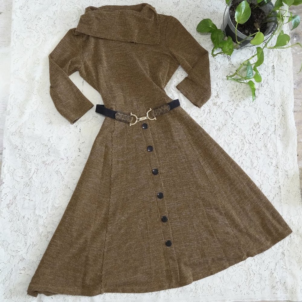 Vintage Style Robbie Bee Petite Belted Midi Dress